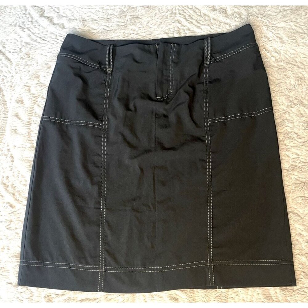 Athleta Skirt Black Zip Pencil Short Athleta Casual Tennis Women's S 8 w pockets